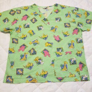 Jaylyn Scrub Top- Green Safari